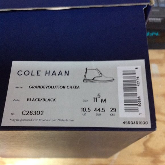 Cole Haan Men\'s Grand Evolution Black Leather Chukka Boots 11.5M - New in Box